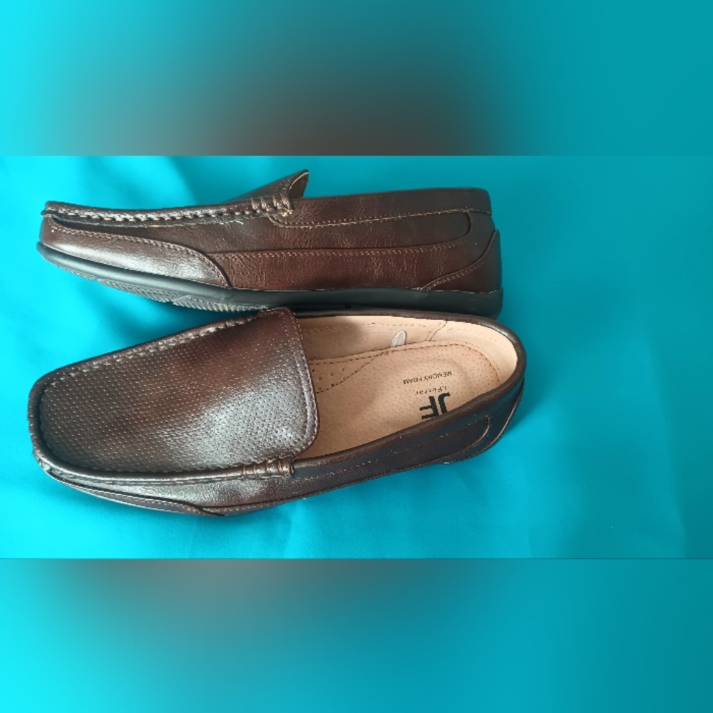 JF J Ferrar Barton Men's Memory Foam Slip- On Loafers Sz 8 Brown Pre-owned